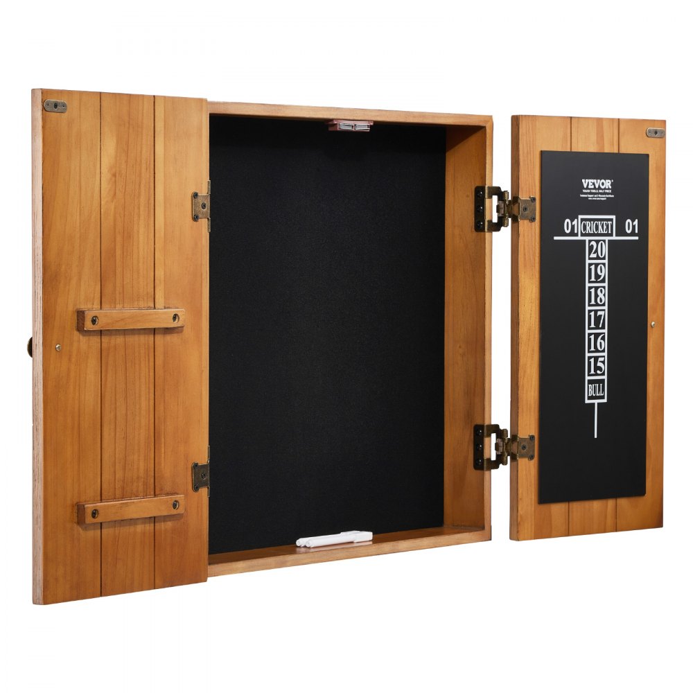 VEVOR Dartboard Cabinet, Solid Wood Dartboard Cabinet Set, Official Size Hideaway Cabinet with Socreboard and Accessories, Features Easy Assembly, Perfect for Cricket Games (Dartboard Not Included)