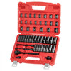 VEVOR 3/8 in Drive Impact Socket Set, 50 Piece, 6 Point Deep & Shallow Impact Sockets, SAE (5/16 in to 3/4 in) and Metric (8 to 22 mm) Sizes with 3 in & 6 in Extension Bars, Cr-V Steel, Carrying Case