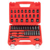 VEVOR 3/8 in Drive Impact Socket Set, 50 Piece, 6 Point Deep & Shallow Impact Sockets, SAE (5/16 in to 3/4 in) and Metric (8 to 22 mm) Sizes with 3 in & 6 in Extension Bars, Cr-V Steel, Carrying Case