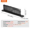VEVOR 1/4" Drive Impact Socket Set, 14 Piece Deep Socket Set Metric 4-15mm, 6 Point Cr-Mo Alloy Steel for Auto Repair, Easy-to-Read Size Markings, Rugged Construction, Socket Organizer