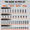 VEVOR Drive Impact Socket Set 1/4"  - 14 Piece Deep Socket Set Metric 4-15mm - 6 Point Cr-Mo Alloy Steel for Auto Repair - Easy-to-Read Size Markings - Rugged Construction - Socket Organizer