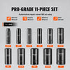 VEVOR 3/8" Drive Impact Socket Set, 11 Piece Deep Socket Set SAE 5/16"-1", 6 Point CR-V Alloy Steel for Auto Repair, Easy-to-Read Size Markings, Rugged Construction, Includes Storage Case
