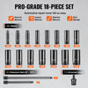VEVOR Drive Impact Socket Set 3/8"  - 18 Piece Deep Socket Set Metric 8-22mm - 6 Point CR-V Alloy Steel for Auto Repair - Easy-to-Read Size Markings - Rugged Construction Includes Storage Case