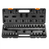 VEVOR 3/8" Drive Impact Socket Set, 29 Piece Shallow Socket Set SAE 3/8"-1" and Metric 8-22mm, 6 Point CR-V Alloy Steel for Auto Repair, Easy-to-Read Size Markings, Rugged Construction, Storage Case