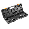 VEVOR 3/8" Drive Impact Socket Set, 29 Piece Shallow Socket Set SAE 3/8"-1" and Metric 8-22mm, 6 Point CR-V Alloy Steel for Auto Repair, Easy-to-Read Size Markings, Rugged Construction, Storage Case