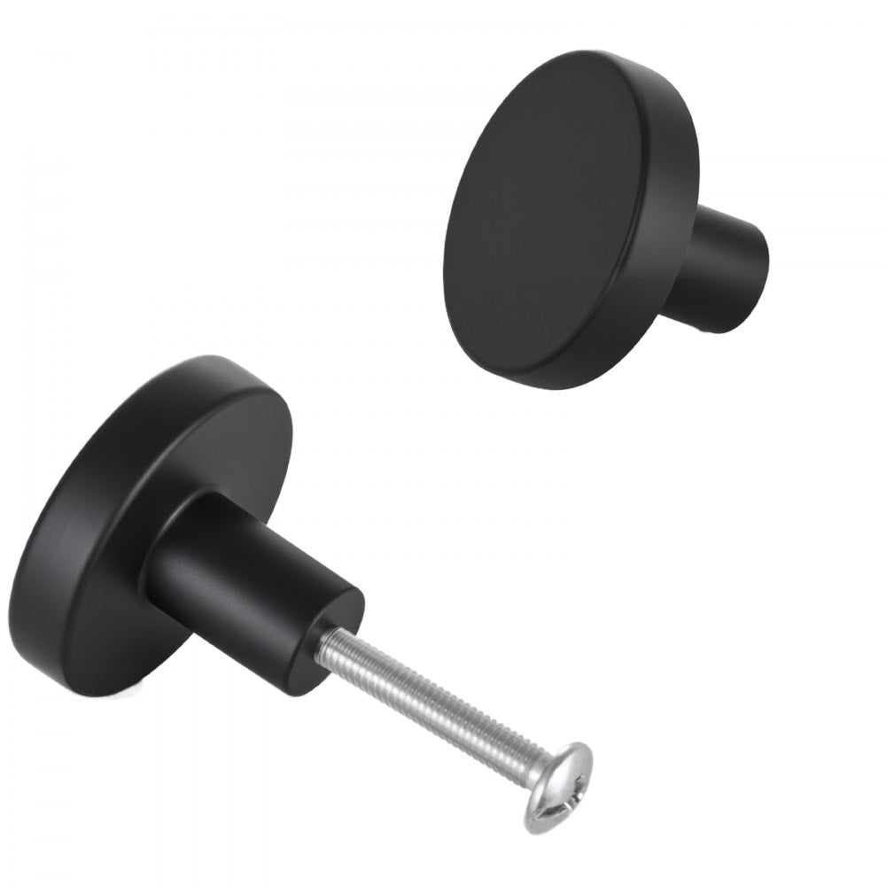 VEVOR Cabinet Knobs, 10 Pack, 1.26 Inch Black Zinc Alloy Drawer Pulls & Door Handles, Mushroom Kitchen Solid Knobs Dresser Handles, Cupboard Hardware with Screws for Bathroom Closet Cabinets Drawers