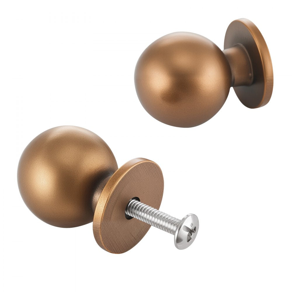 VEVOR Cabinet Knobs, 12 Pack, 0.98 Inch Zinc Alloy Drawer Pulls Door Handles, Round Kitchen Dresser Solid Knobs Cupboard Hardware with Screws for Bathroom Closet Cabinets Drawers, Antique Brass Color