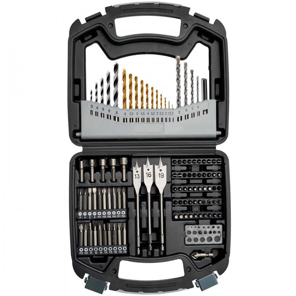 VEVOR Drill Bit Set, 101 Pieces Drill and Driver Bit Set, Screwdriver Bit Set Suitable for Wood Metal Cement Drilling and Screw Driving, Drill Bit Sets Combo Kit Assorted in Organized Carrying Case