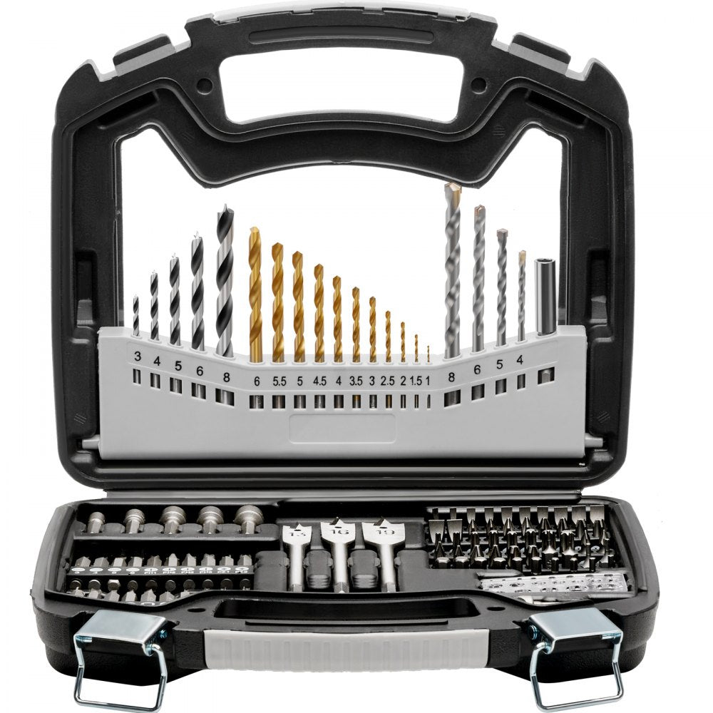 VEVOR Drill Bit Set, 101 Pieces Drill and Driver Bit Set, Screwdriver Bit Set Suitable for Wood Metal Cement Drilling and Screw Driving, Drill Bit Sets Combo Kit Assorted in Organized Carrying Case