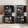 VEVOR Metal Storage Cabinet, 180 lbs Shelf Load Capacity, 70.87" Tall Garage Tool Storage Cabinet with 4 Locking Doors and Adjustable Shelves, 2 Drawers, for Garage, Home, Office, Utility Room, Black