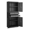 VEVOR Metal Storage Cabinet, 180 lbs Shelf Load Capacity, 70.87" Tall Garage Tool Storage Cabinet with 4 Locking Doors and Adjustable Shelves, 2 Drawers, for Garage, Home, Office, Utility Room, Black
