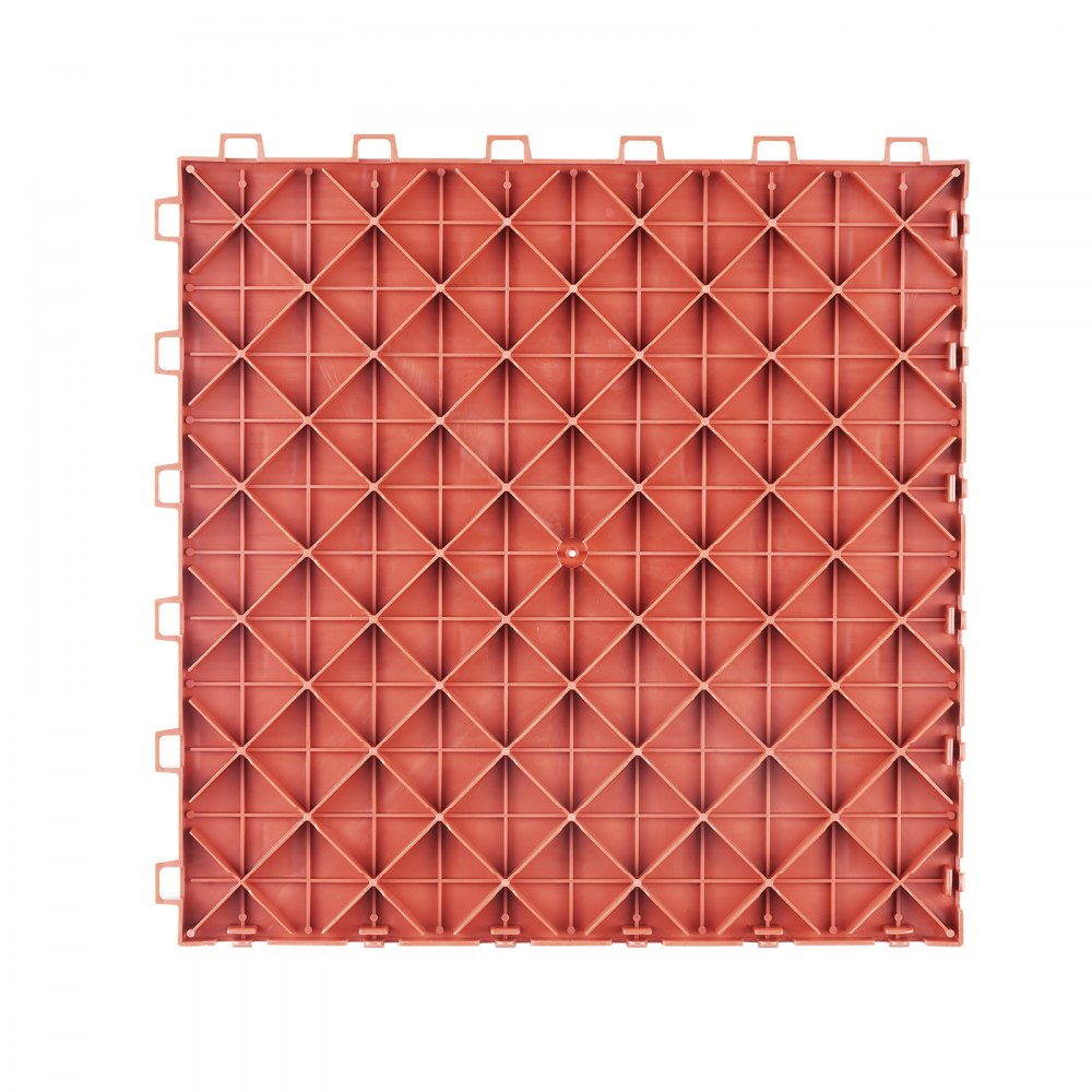 VEVOR Garage Tiles Interlocking, 12 x 12 x 0.53 inch 25 Pack Garage Floor Covering Tiles, Non-Slip Double-Sided Texture Garage Flooring Tiles, for Garages, Basements, Repair Shops, Red