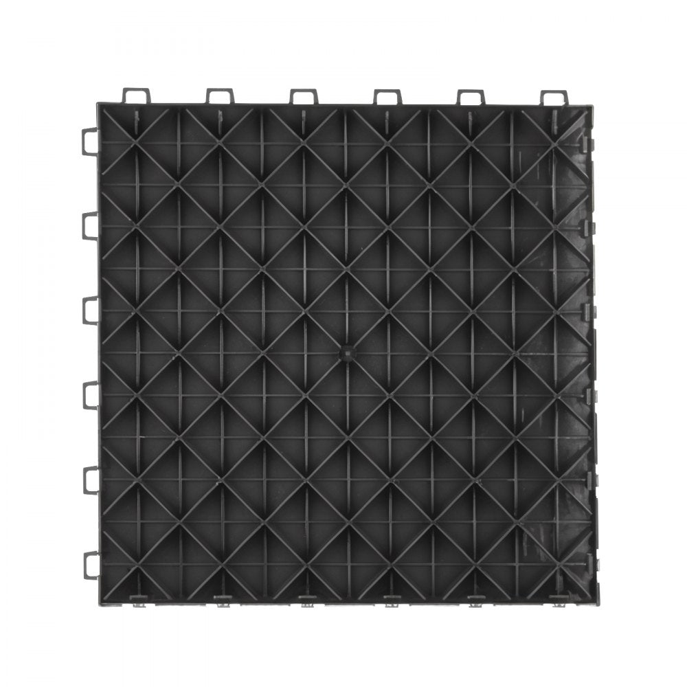 VEVOR Garage Tiles Interlocking, 12 x 12 x 0.53 inch 25 Pack Garage Floor Covering Tiles, Non-Slip Double-Sided Texture Garage Flooring Tiles, for Garages, Basements, Repair Shops, Black