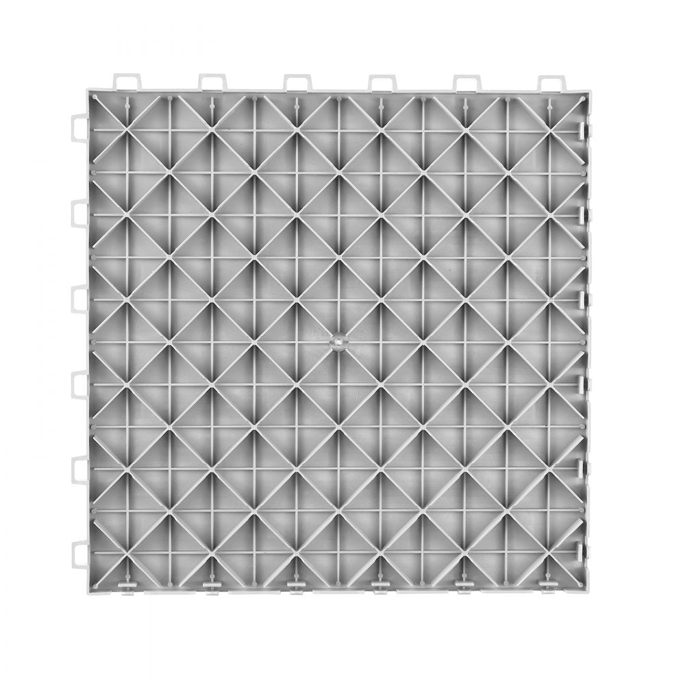 VEVOR Garage Tiles Interlocking, 12 x 12 x 0.53 inch 50 Pack Garage Floor Covering Tiles, Non-Slip Double-Sided Texture Garage Flooring Tiles, for Garages, Basements, Repair Shops, Silver