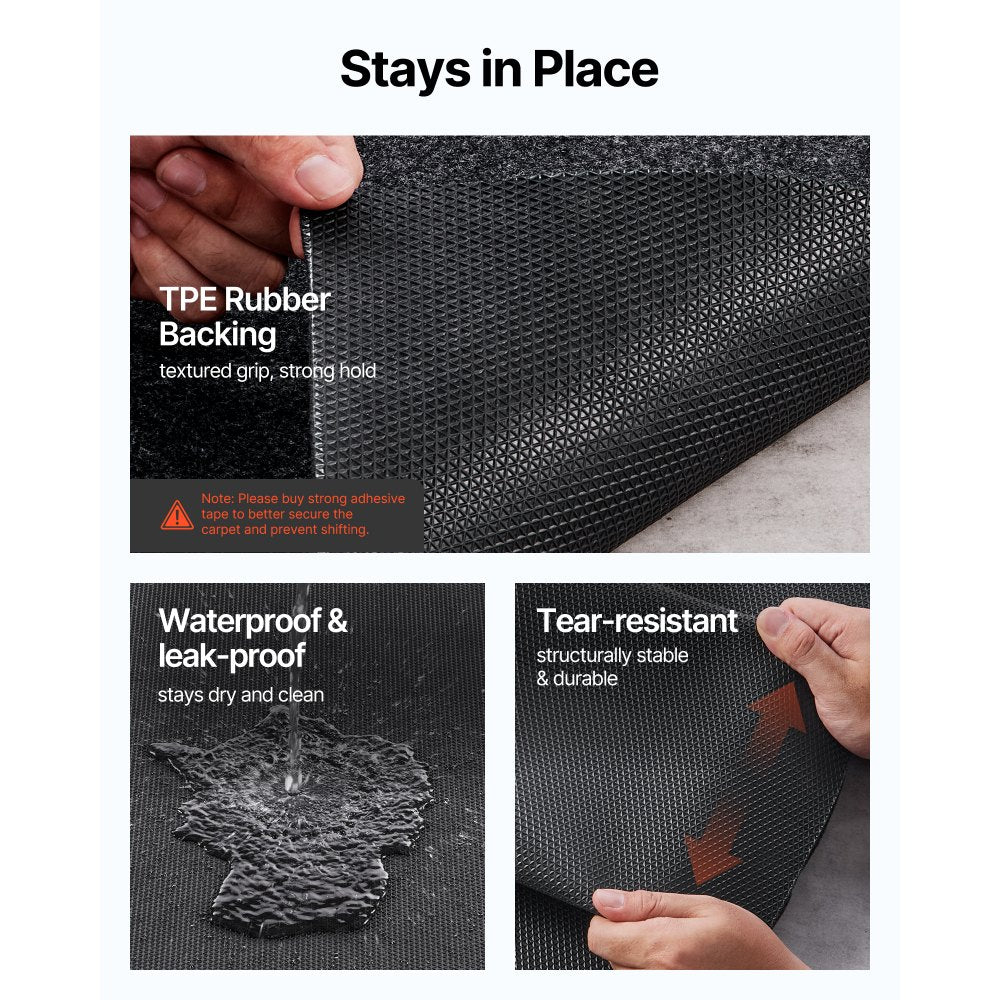 VEVOR Waterproof Garage Floor Mat for Under Car, 3'x5' Compact Size Heavy Duty Containment Mat with Strong Grip, Protects Garage Floor from Water, Mud and Oil, For Garages,Greenhouses,Entrance