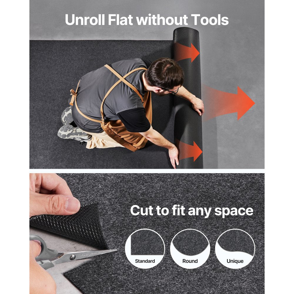 VEVOR Waterproof Garage Floor Mat for Under Car, 3'x5' Compact Size Heavy Duty Containment Mat with Strong Grip, Protects Garage Floor from Water, Mud and Oil, For Garages,Greenhouses,Entrance