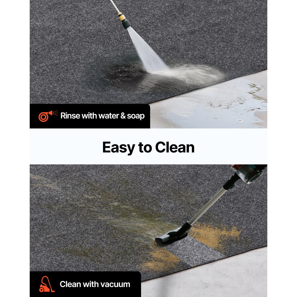VEVOR Waterproof Garage Floor Mat for Under Car, Non-slip 6.6'x8.5' Compact Size Heavy Duty Containment Mat, Protects Garage Floor from Water, Mud and Oil, For Garages,Greenhouses,Entrance