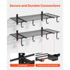 VEVOR 2-Tier Heavy Duty Wall Garage Shelving, 2 x 4 ft Steel Wall Mounted Shelving Unit with Hooks, 24 x 48 Inch Per Shelf Floating Storage Metal Rack for Garage, 520 lbs Total Weight Capacity, Black