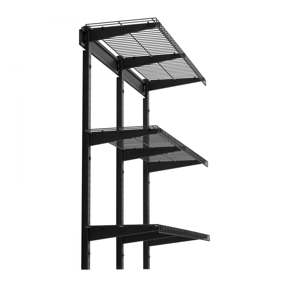 VEVOR 3-Tier Heavy Duty Wall Garage Shelving, 0.9 x 3 ft Steel Wall Mounted Shelving Unit, 11 x 36 Inch Per Shelf Floating Storage Metal Rack for Garage with 450 lbs Total Weight Capacity, Black