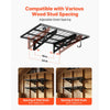 VEVOR 2-Tier Heavy Duty Wall Garage Shelving, 2 x 3 ft Steel Wall Mounted Shelving Unit with Hooks, 24 x 36 Inch Per Shelf Floating Storage Metal Rack for Garage, 500 lbs Total Weight Capacity, Black