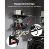 VEVOR 2-Tier Heavy Duty Wall Garage Shelving, 2 x 3 ft Steel Wall Mounted Shelving Unit with Hooks, 24 x 36 Inch Per Shelf Floating Storage Metal Rack for Garage, 500 lbs Total Weight Capacity, Black
