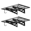VEVOR 2-Tier Heavy Duty Wall Garage Shelving, 2 x 3 ft Steel Wall Mounted Shelving Unit with Hooks, 24 x 36 Inch Per Shelf Floating Storage Metal Rack for Garage, 500 lbs Total Weight Capacity, Black