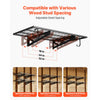 VEVOR 2-Tier Heavy Duty Wall Garage Shelving, 2 x 4 ft Steel Wall Mounted Shelving Unit with Hooks, 24 x 48 Inch Per Shelf Floating Storage Metal Rack for Garage, 500 lbs Total Weight Capacity, Black