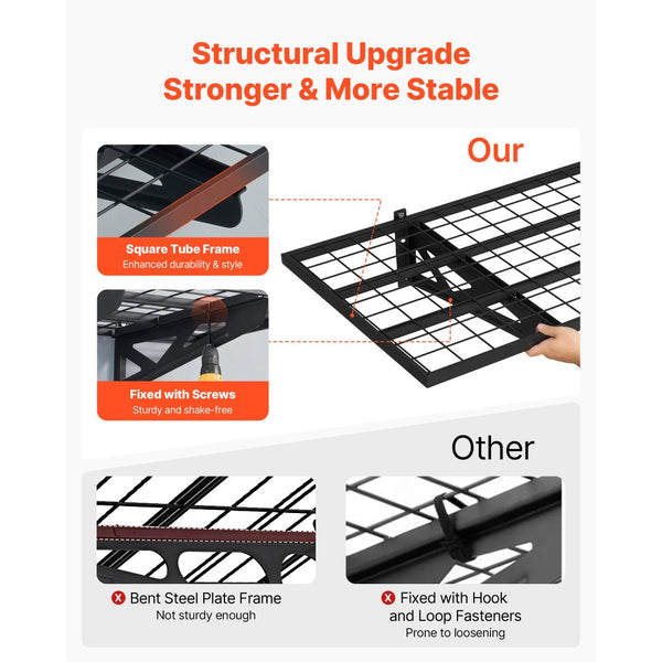 Vevor Garage Wall Shelving 2-Tier Heavy-Duty 24" x 48" Wire Mesh Rack ...