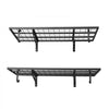 VEVOR 2-Tier Heavy Duty Wall Garage Shelving, 2 x 4 ft Steel Wall Mounted Shelving Unit with Hooks, 24 x 48 Inch Per Shelf Floating Storage Metal Rack for Garage, 500 lbs Total Weight Capacity, Black
