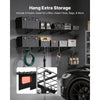 VEVOR 2-Tier Heavy Duty Wall Garage Shelving, 8 Pack 1 x 3 ft Steel Wall Mounted Shelving Unit with Hooks, 24 x 72 Inch Per Shelf Floating Storage Metal Rack, 1000 lbs Total Weight Capacity, Black