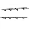 VEVOR 2-Tier Heavy Duty Wall Garage Shelving, 4 Pack 1 x 3 ft Steel Wall Mounted Shelving Unit, 12 x 72 Inch Per Shelf Floating Storage Metal Rack for Garage with 600 lbs Total Weight Capacity, Black