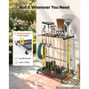 VEVOR Garden Tool Organizer with Wheels, Large Metal Garage Storage Rack, for Rakes/Shovels/Brooms/Long Farming Tools, Yard Utility Holder for Shed/Outdoor/Lawn Organization, Heavy-Duty Steel, Black