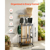 VEVOR Garden Tool Organizer, 35 Slots with Hooks, Metal Garage Storage Rack, for Rakes/Shovels/Brooms, Yard Utility Tool Holder for Shed/Outdoor/Lawn Organization, Heavy-Duty Steel, Freestanding,Black