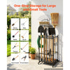VEVOR Garden Tool Organizer, 35 Slots with Hooks, Metal Garage Storage Rack, for Rakes/Shovels/Brooms, Yard Utility Tool Holder for Shed/Outdoor/Lawn Organization, Heavy-Duty Steel, Freestanding,Black