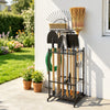 VEVOR Garden Tool Organizer, 35 Slots with Hooks, Metal Garage Storage Rack, for Rakes/Shovels/Brooms, Yard Utility Tool Holder for Shed/Outdoor/Lawn Organization, Heavy-Duty Steel, Freestanding,Black