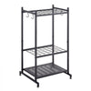 VEVOR Garden Tool Organizer, 35 Slots with Hooks, Metal Garage Storage Rack, for Rakes/Shovels/Brooms, Yard Utility Tool Holder for Shed/Outdoor/Lawn Organization, Heavy-Duty Steel, Freestanding,Black