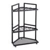 VEVOR Garden Tool Organizer for Corner, 17 Slots, Metal Garage Storage Rack, for Rakes/Shovels/Brooms, Yard Utility Tool Holder for Shed/Outdoor/Lawn Organization, Heavy-Duty Steel, with Hooks, Black