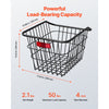 VEVOR Rear Bike Basket, Metal Wire Bicycle Basket with Reflective Tail Light & Waterproof Cover, Durable Bike Back Basket, Fits to Most Rear Bike Racks