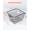 VEVOR Rear Bike Basket, Metal Wire Bicycle Basket with Reflective Tail Light & Waterproof Cover, Durable Bike Back Basket, Fits to Most Rear Bike Racks