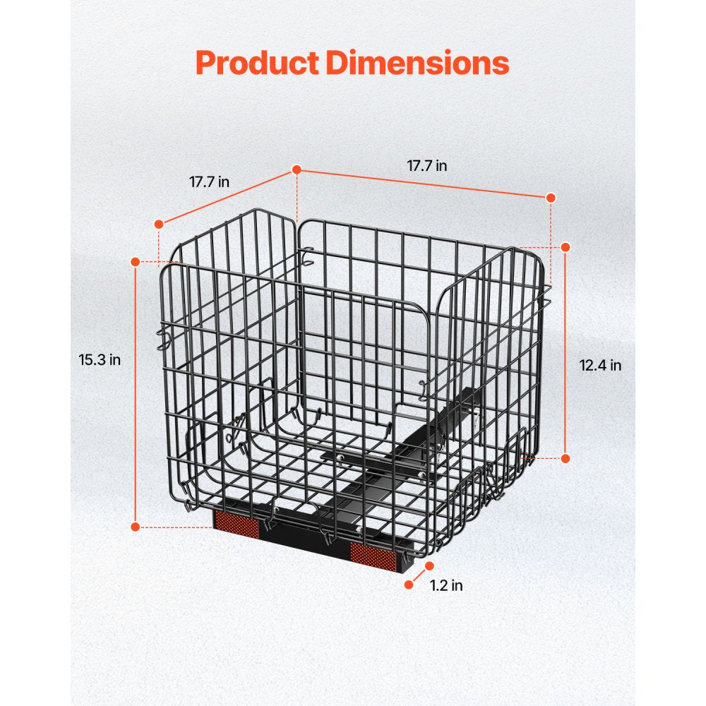 VEVOR Scooter Rear Basket, Folding Metal Wire Basket, Heavy Duty & Spacious Cargo Basket, Works with 1-inch Receiver, Compatible with Most Golden, Drive & Pride Mobility Scooter