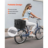 VEVOR Rear Bike Basket, Folding Wire Bicycle Basket with Cargo Net, Removable Liner Bag & Waterproof Cover, Quick Release Design Bike Basket for Adult Women/Men Carrying Dogs Pets Fruit & Grocery
