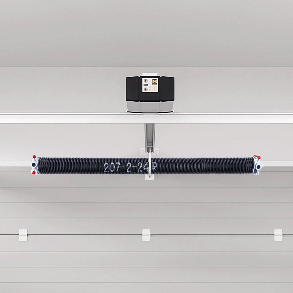 VEVOR Garage Door Torsion Springs, Pair of 0.207 x 2 x 24 in, 16000 Cycles, Electrophoresis Black Coated for Replacement, Garage Door Springs with Non-Slip Winding Bars, Gloves and Mounting Wrench