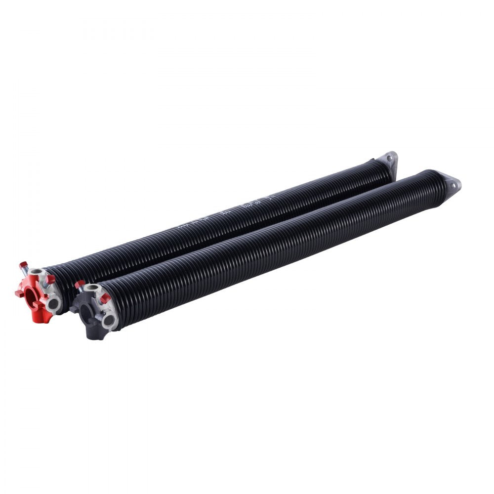 VEVOR Garage Door Torsion Springs, Pair of 0.218 x 2 x 26 in, 16000 Cycles, Electrophoresis Black Coated for Replacement, Garage Door Springs with Non-Slip Winding Bars, Gloves and Mounting Wrench