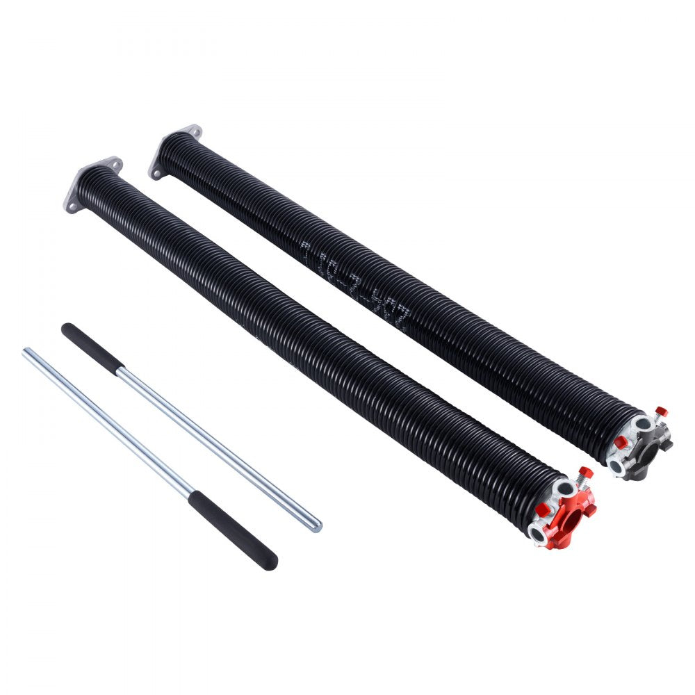 VEVOR Garage Door Torsion Springs, Pair of 0.234 x 2 x 31 in, 16000 Cycles, Electrophoresis Black Coated for Replacement, Garage Door Springs with Non-Slip Winding Bars, Gloves and Mounting Wrench