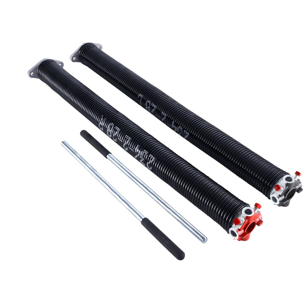 VEVOR Garage Door Torsion Springs, Pair of 0.234 x 2 x 28 in, 16000 Cycles, Electrophoresis Black Coated for Replacement, Garage Door Springs with Non-Slip Winding Bars, Gloves and Mounting Wrench