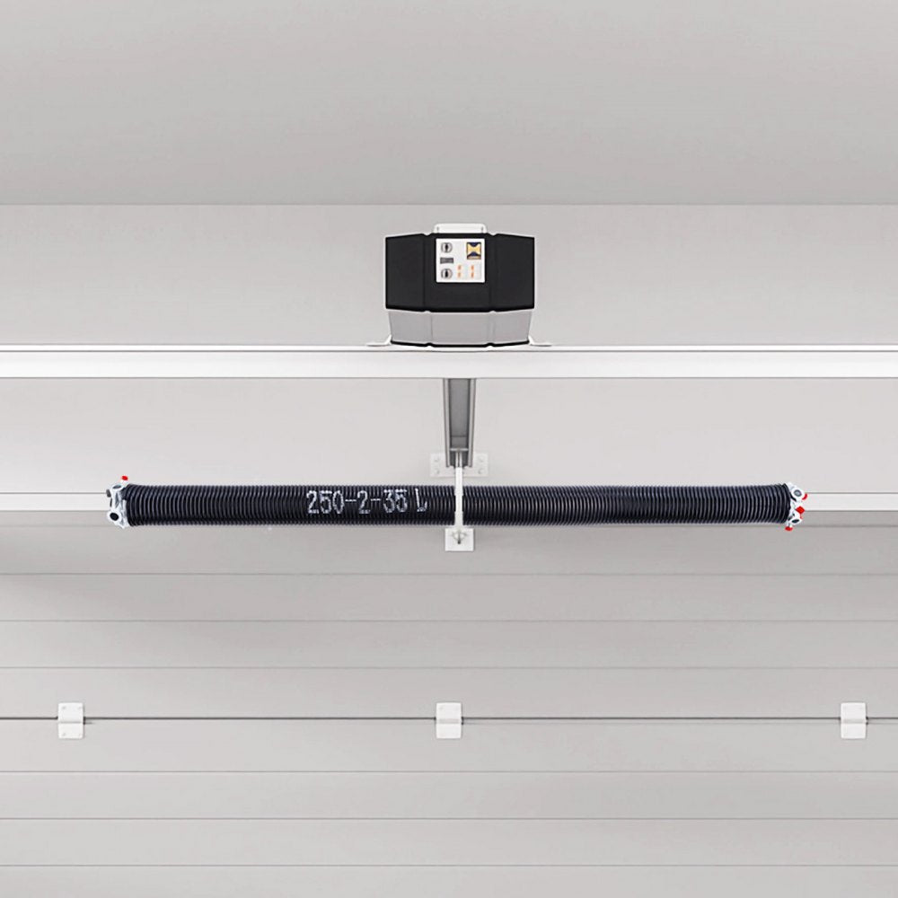 VEVOR Garage Door Torsion Springs, Pair of 0.250 x 2 x 35 in, 16000 Cycles, Electrophoresis Black Coated for Replacement, Garage Door Springs with Non-Slip Winding Bars, Gloves and Mounting Wrench