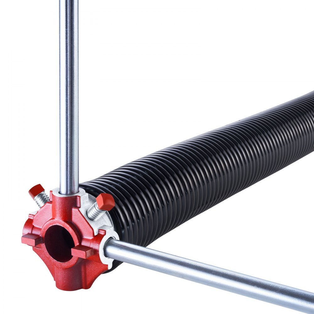 VEVOR Garage Door Torsion Springs, Pair of 0.250 x 2 x 35 in, 16000 Cycles, Electrophoresis Black Coated for Replacement, Garage Door Springs with Non-Slip Winding Bars, Gloves and Mounting Wrench