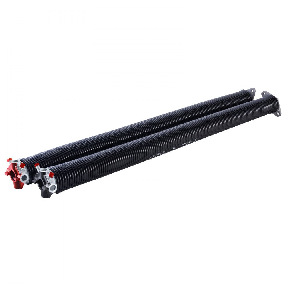 VEVOR Garage Door Torsion Springs, Pair of 0.250 x 2 x 35 in, 16000 Cycles, Electrophoresis Black Coated for Replacement, Garage Door Springs with Non-Slip Winding Bars, Gloves and Mounting Wrench