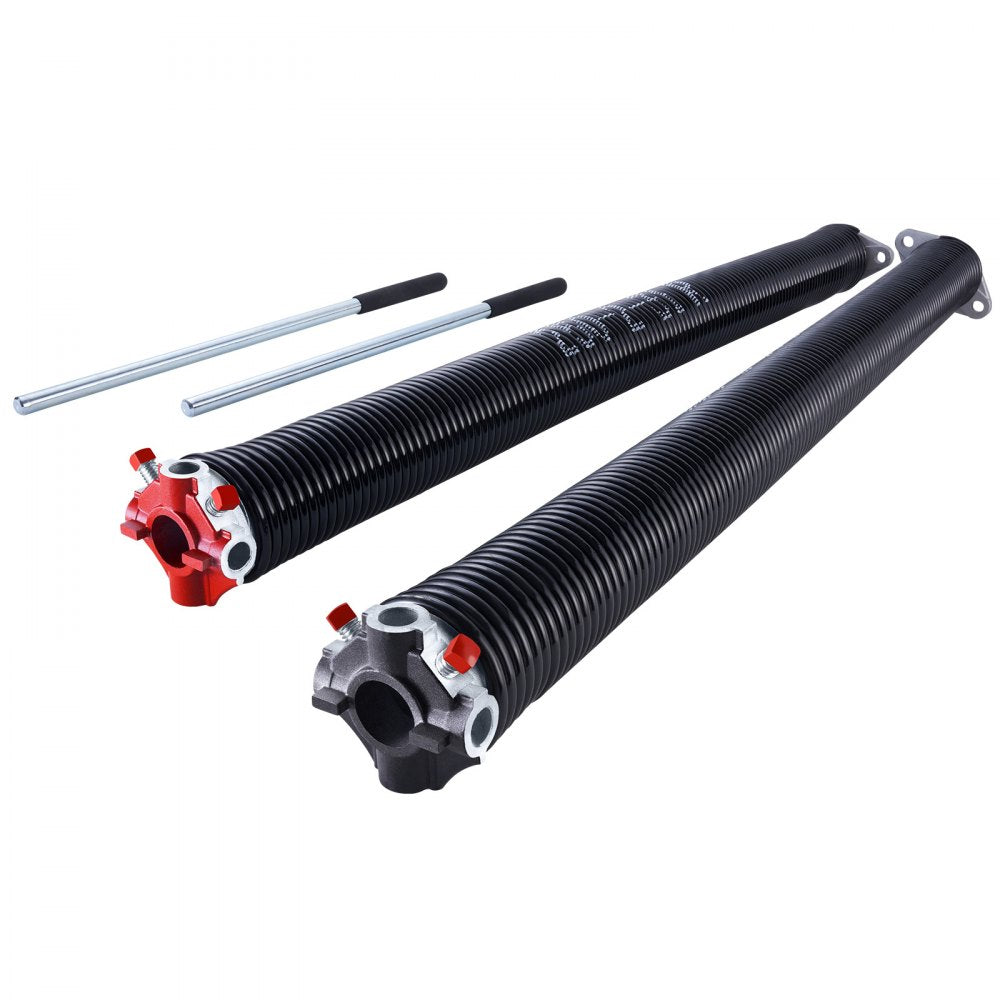VEVOR Garage Door Torsion Springs, Pair of 0.25 x 2 x 31 in, 16000 Cycles, Electrophoresis Black Coated for Replacement, Garage Door Springs with Non-Slip Winding Bars, Gloves and Mounting Wrench