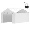 VEVOR Carport Replacement Canopy Cover Side Wall 10 x 20 ft, Garage Tent Shelter Tarp Heavy-Duty Waterproof & UV Protected, Easy Installation with Ball Bungees,White (Top and Frame Not Included)
